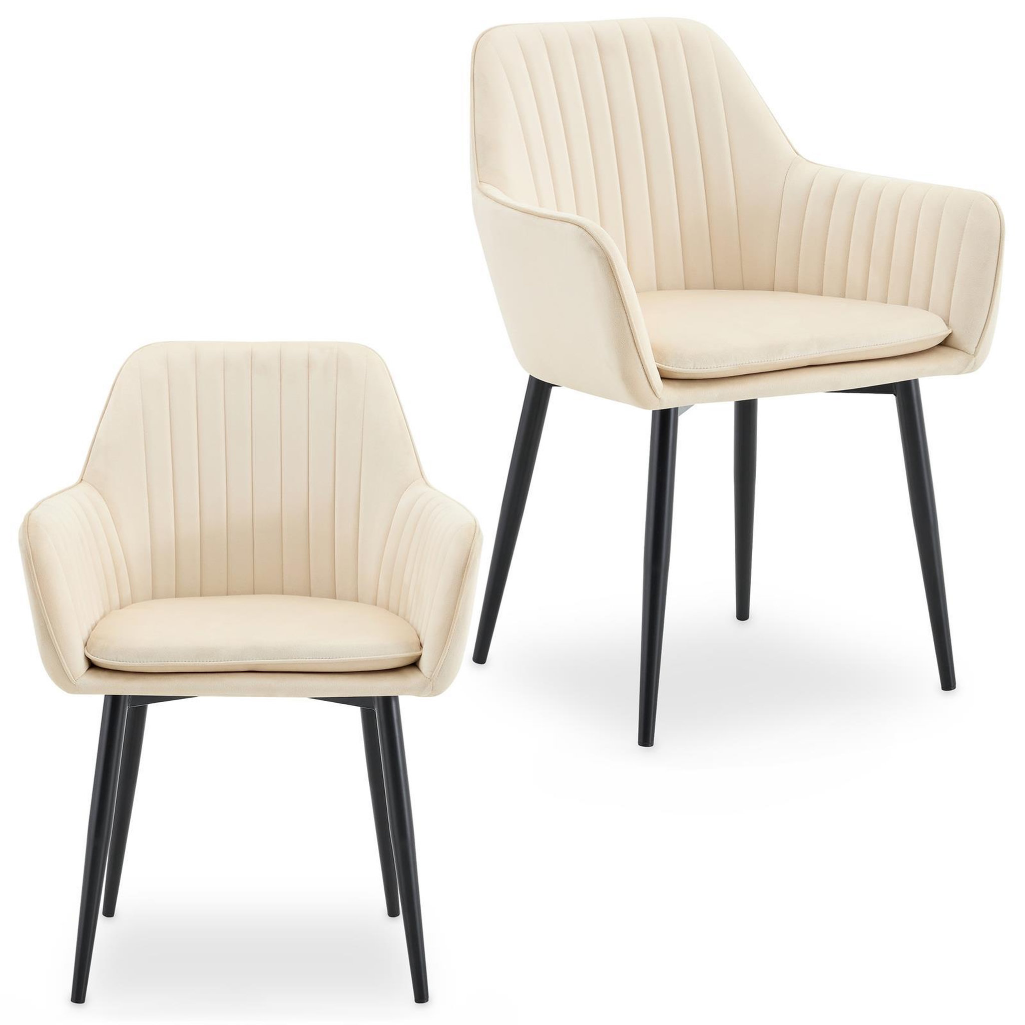 Voir la diapositive 1 : IDIMEX Lot de 2 chaises sienna de salle à manger en velours
