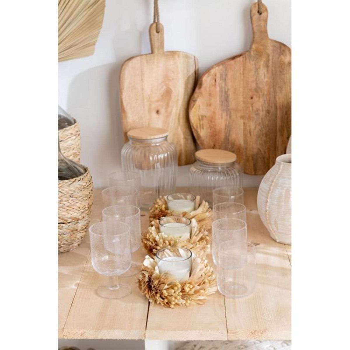 Paris Prix Bougie Parfumée Ronde  Florale  15cm Musc Blanc