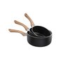 Kitchen Artist Set de 3 casseroles antiadhésif 16/18/20cm noir/marron - mep115