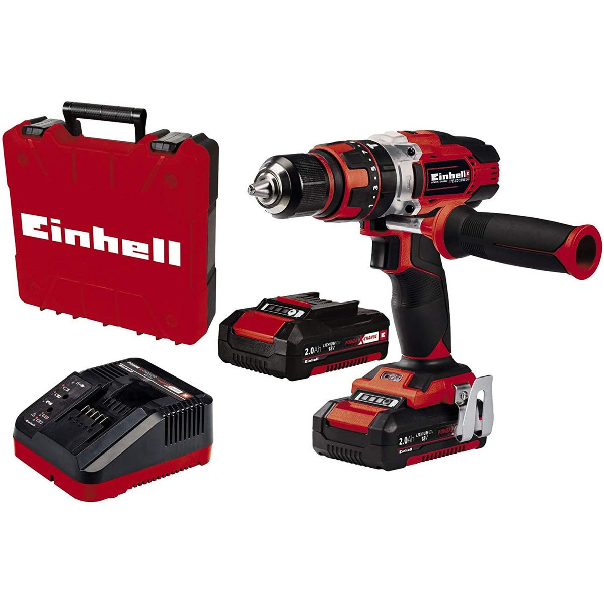 Einhell Perceuse Visseuse à percussion sans fil TE-CD 18/48 Li-i (2x2,0Ah)