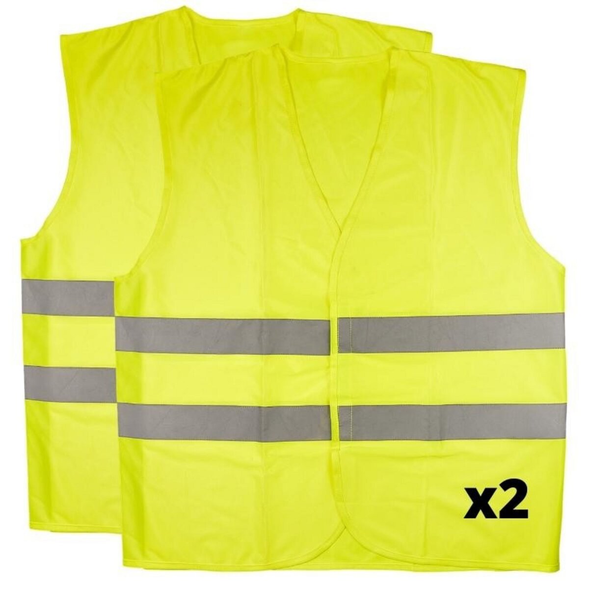 LIFEBOX 2 Gilets réfléchissants jaune - gilet de sécurité homologué Norme  CE pas cher 