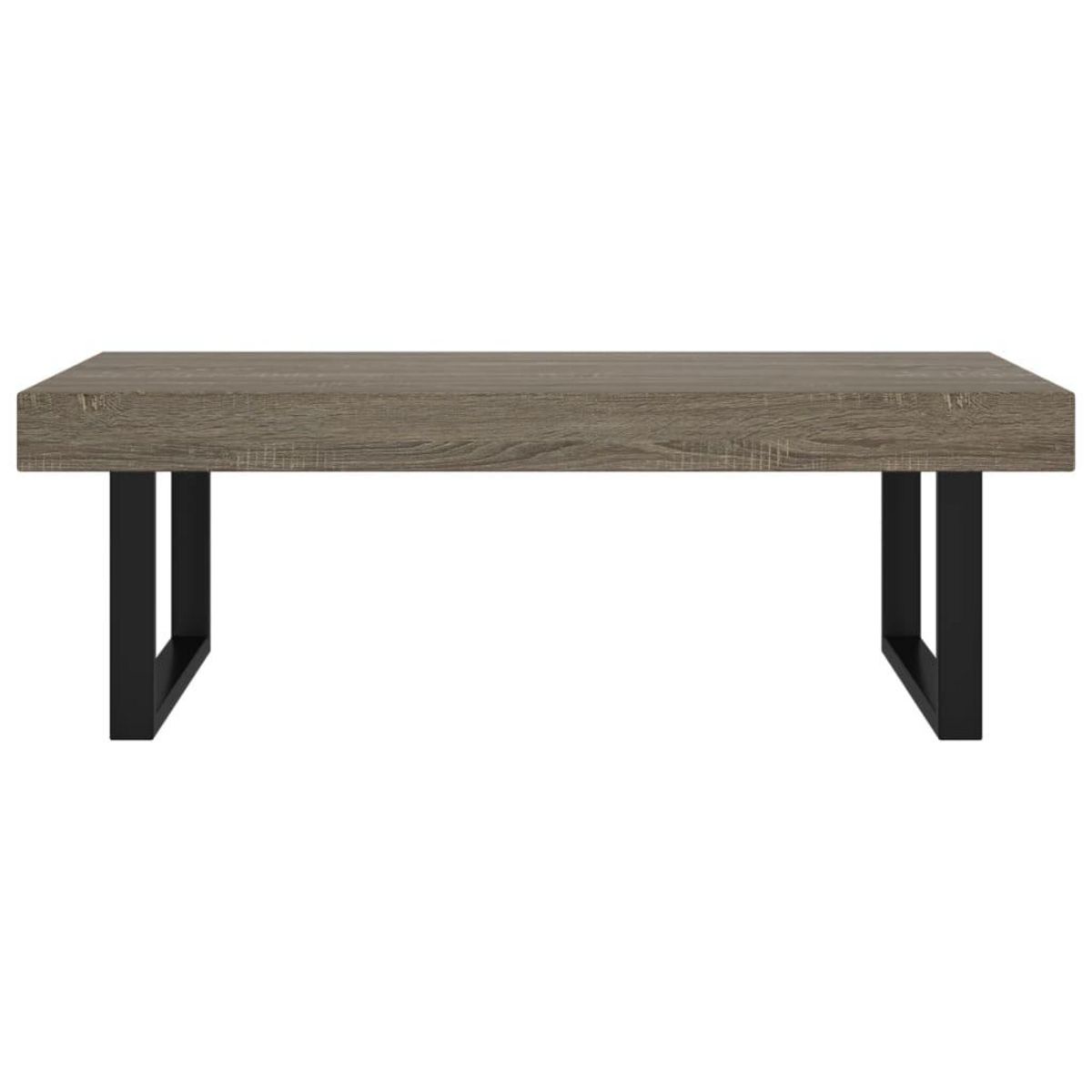 VIDAXL Table basse Gris et noir 120x60x40 cm MDF et fer