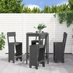 VIDAXL Ensemble de bar de jardin 5 pcs gris bois de pin massif