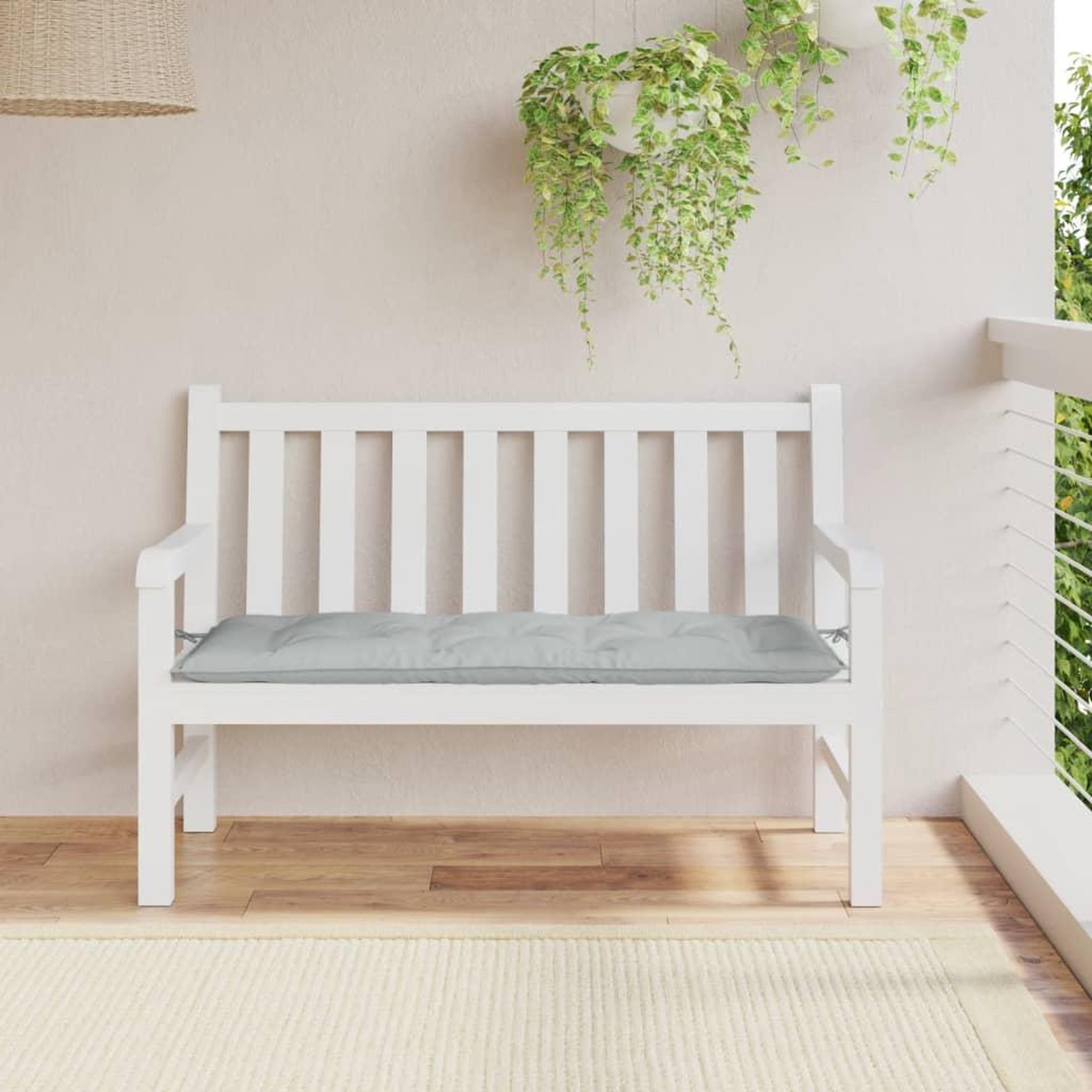 Voir la diapositive 3 : VIDAXL Coussin de banc de jardin gris clair melange 120x50x7 cm tissu
