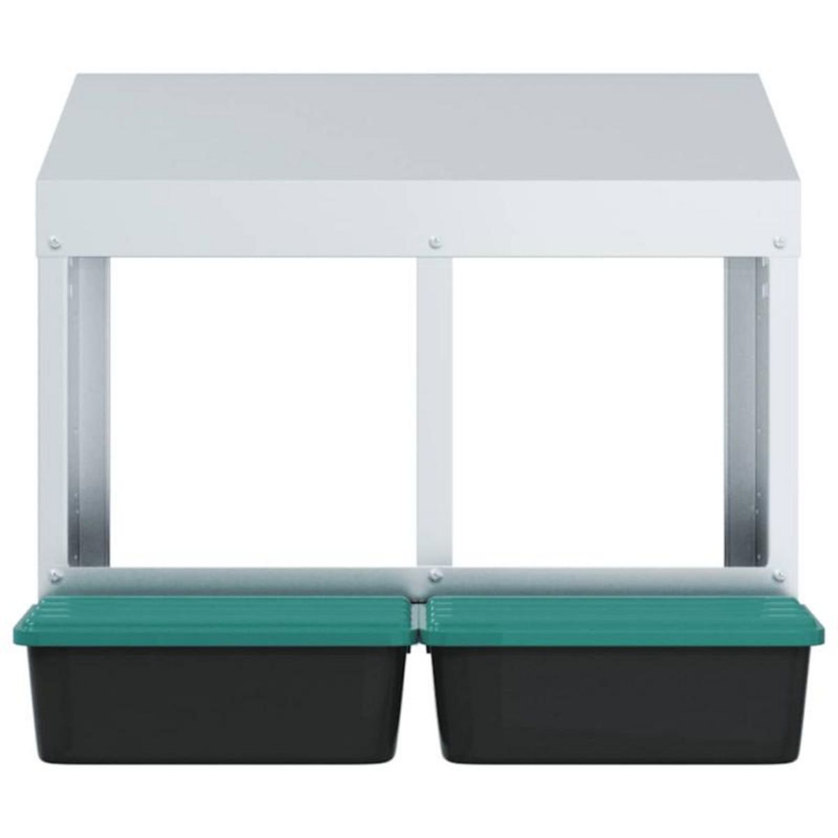 VIDAXL Nichoir à poules 2 compartiments, fixation murale, acier galvanisé