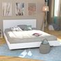 Voir la diapositive 1 : Lit double 140x190 cm avec tête de lit et sommier LAGOS