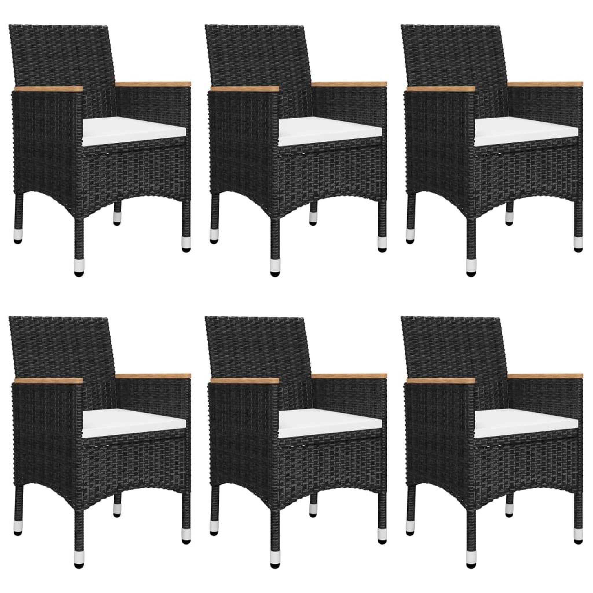 Voir la diapositive 5 : VIDAXL Ensemble a manger de jardin 7 pcs Noir