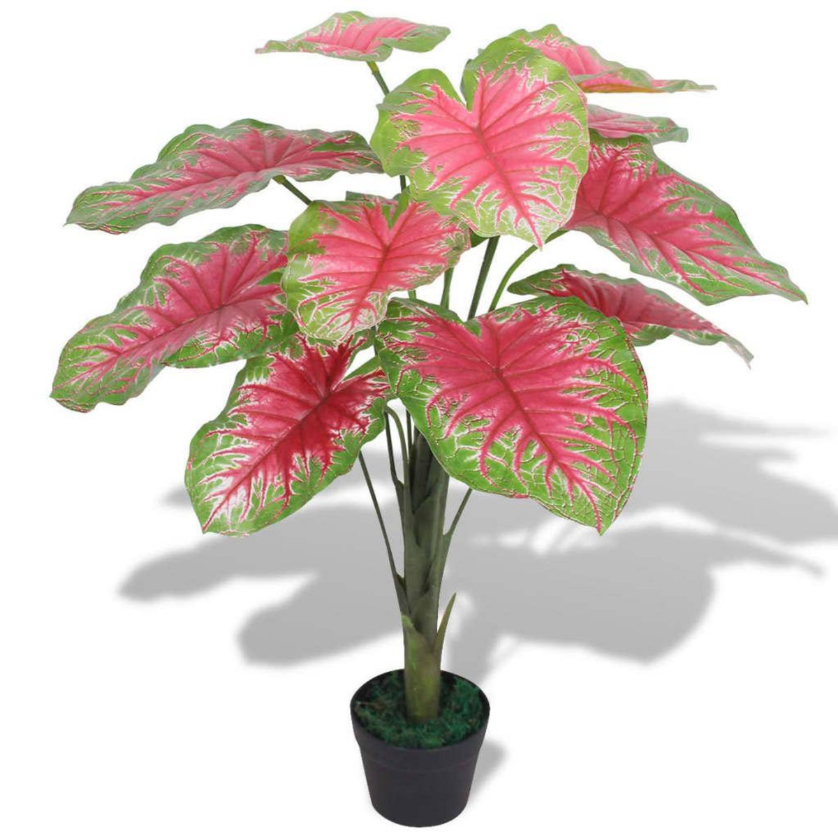 VIDAXL Plante artificielle avec pot Caladium 85 cm Vert et Rouge