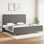 Voir la diapositive 1 : VIDAXL Cadre de lit sans matelas gris fonce 200x200 cm tissu