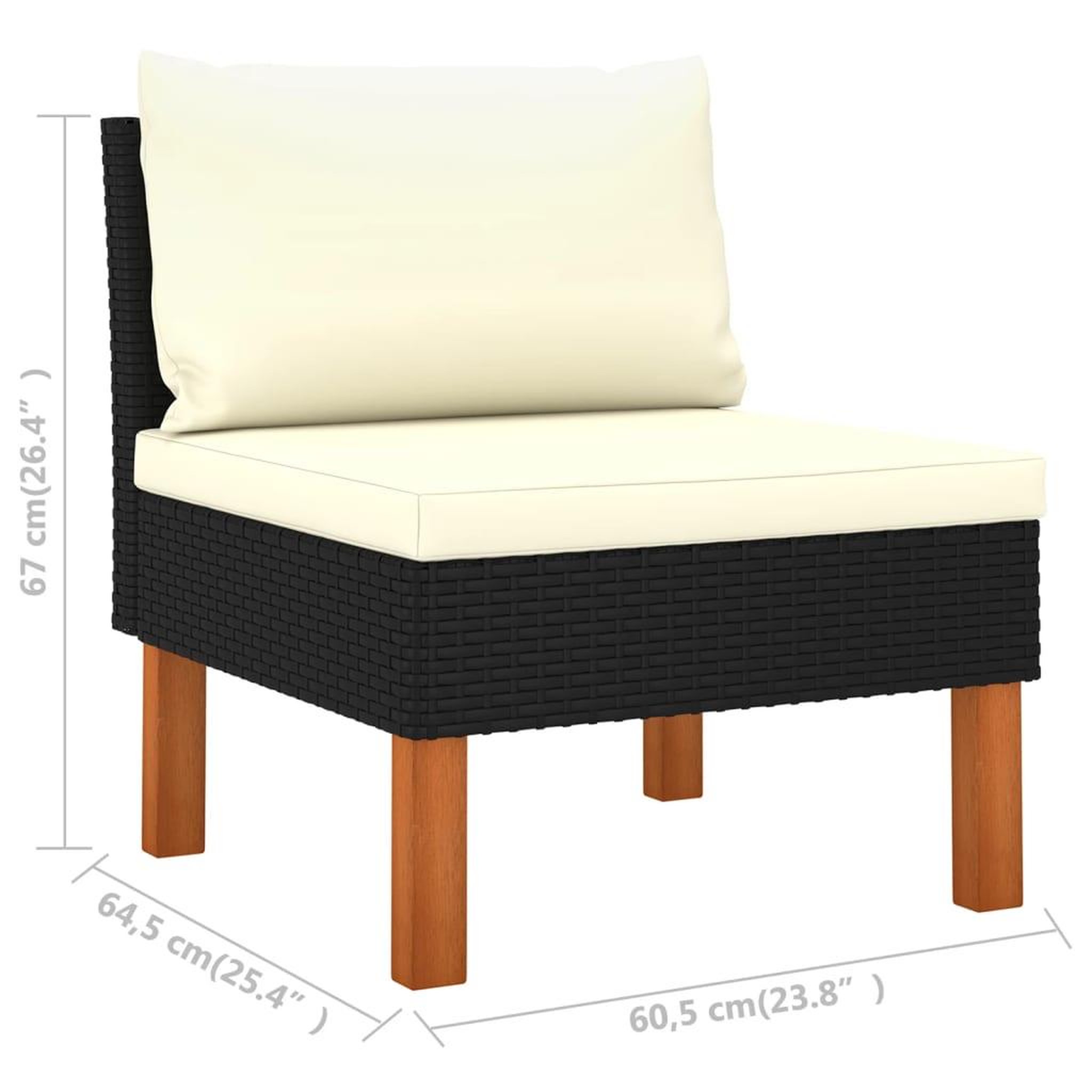 Voir la diapositive 6 : VIDAXL Canape central Resine tressee et bois d'eucalyptus massif