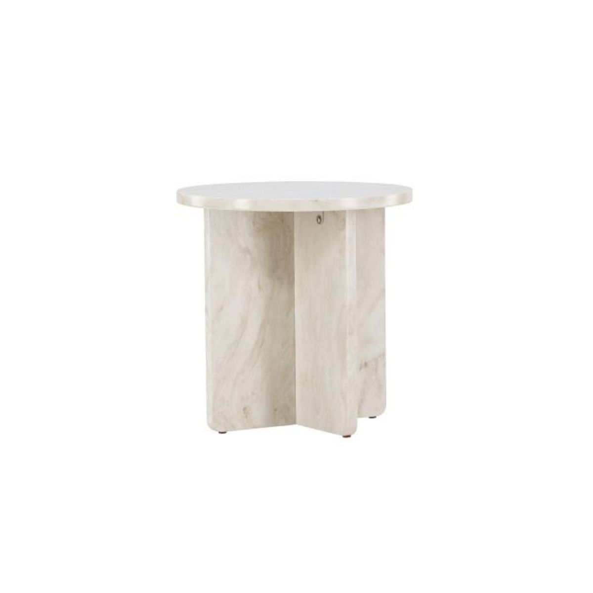 Paris Prix Table d'Appoint Effet Marbre  Alesund  50cm Beige