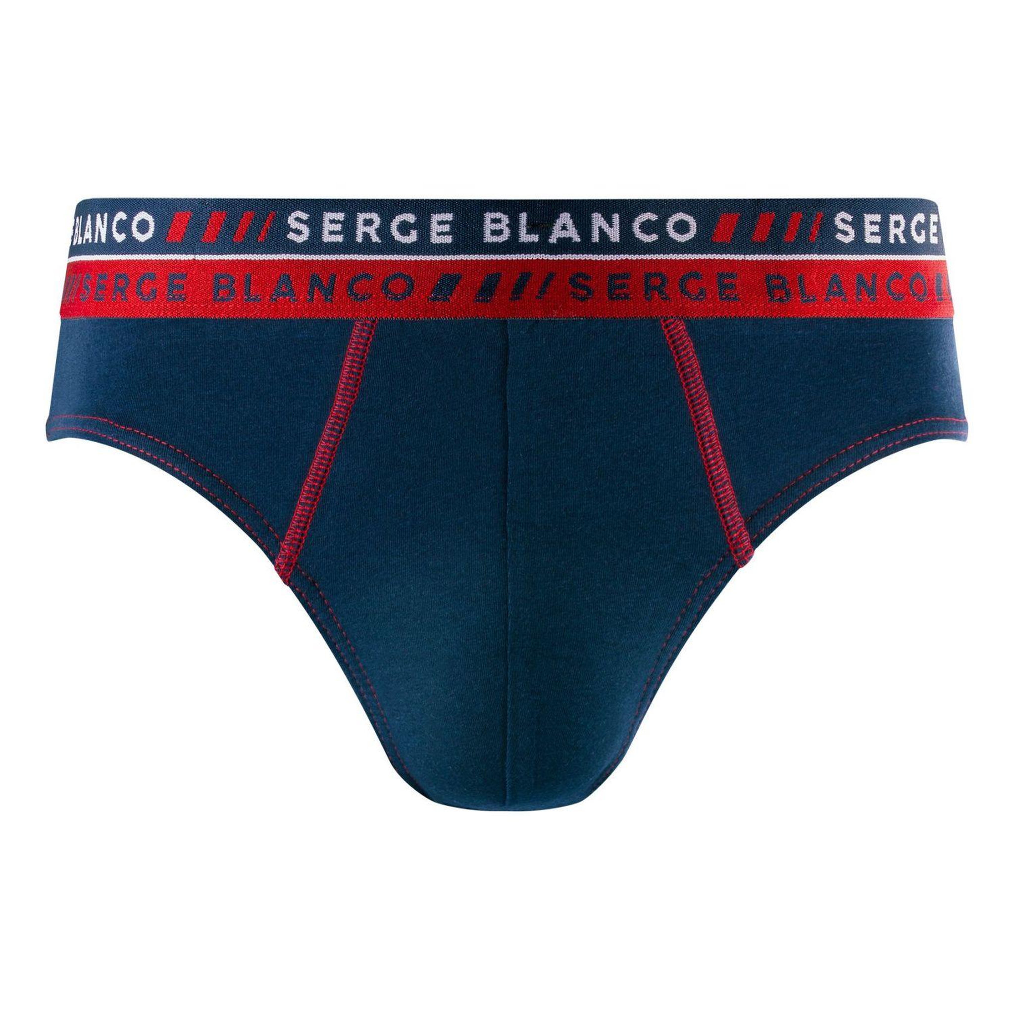 Voir la diapositive 5 : SERGE BLANCO Lot de 4 slips homme en coton french