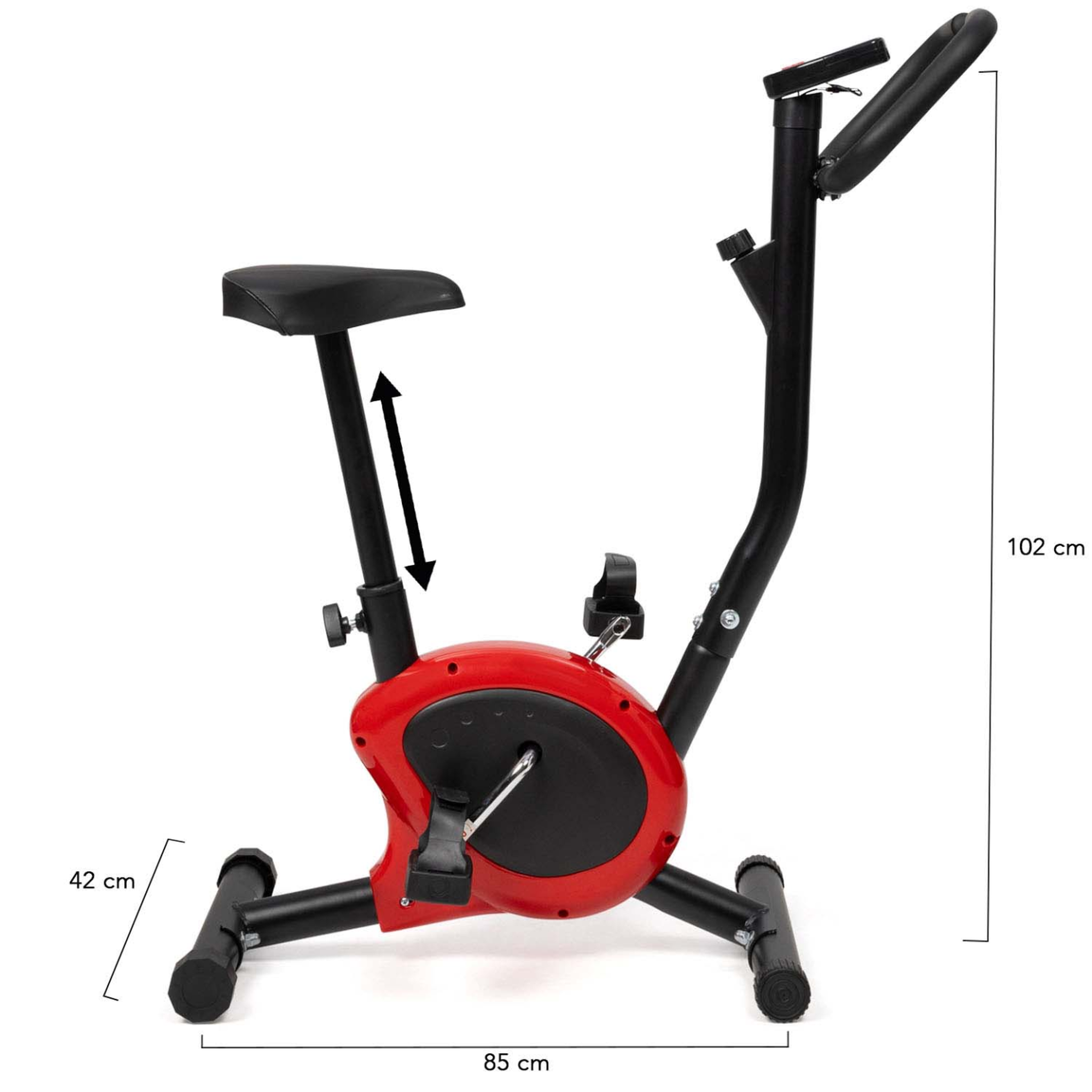 Voir la diapositive 4 : ID MARKET Vélo d'appartement à résistance réglable, selle ajustable et écran LCD multifonction