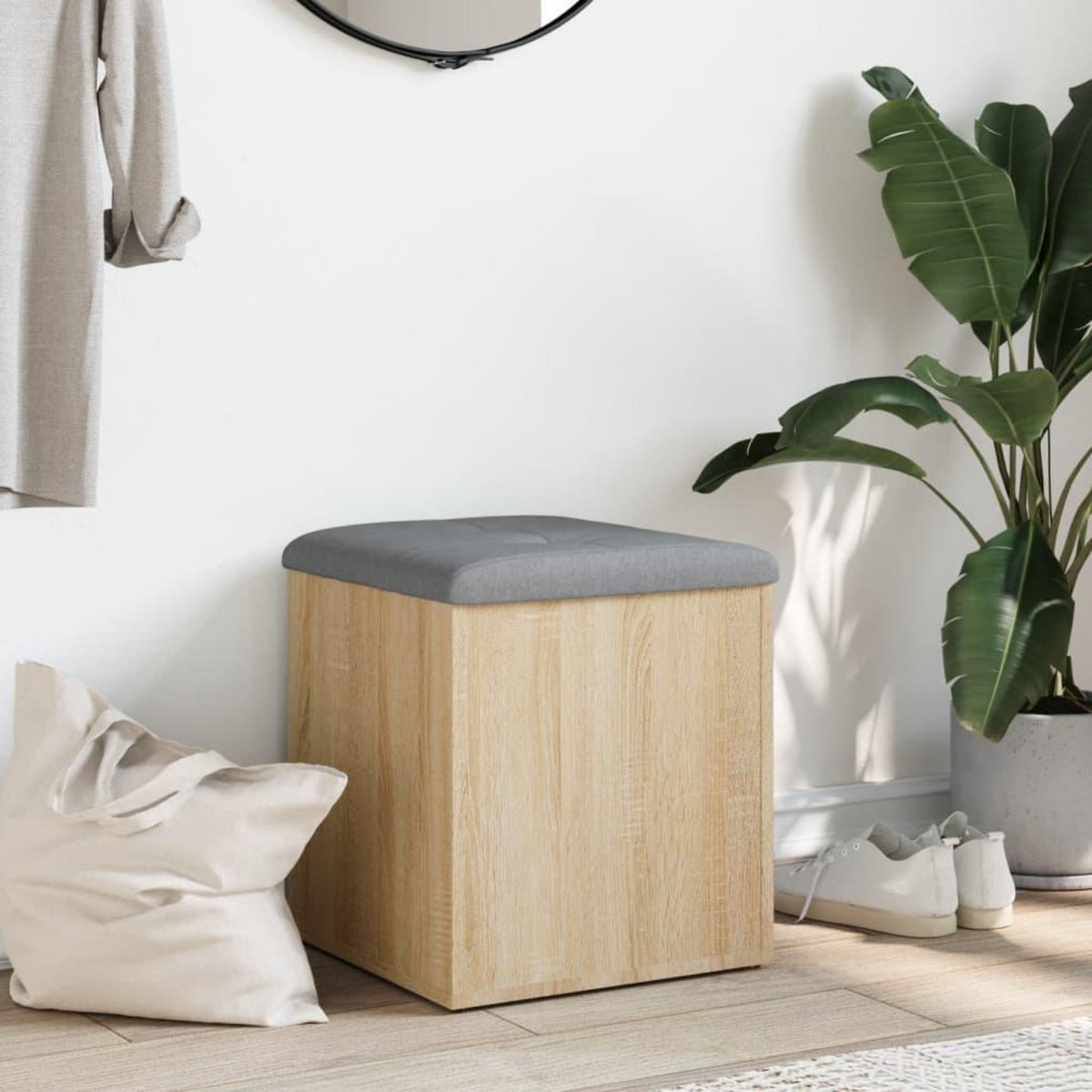 VIDAXL Banc de rangement chene sonoma 42x42x45 cm bois d'ingenierie