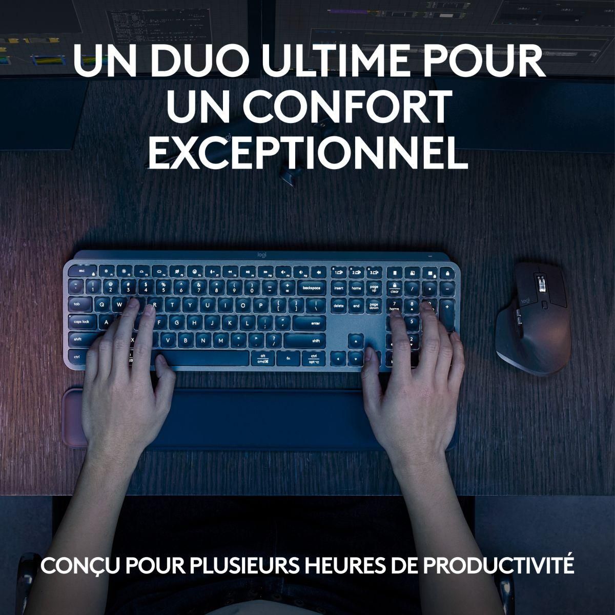 Logitech Clavier + Souris MX keys S avec repose poignet