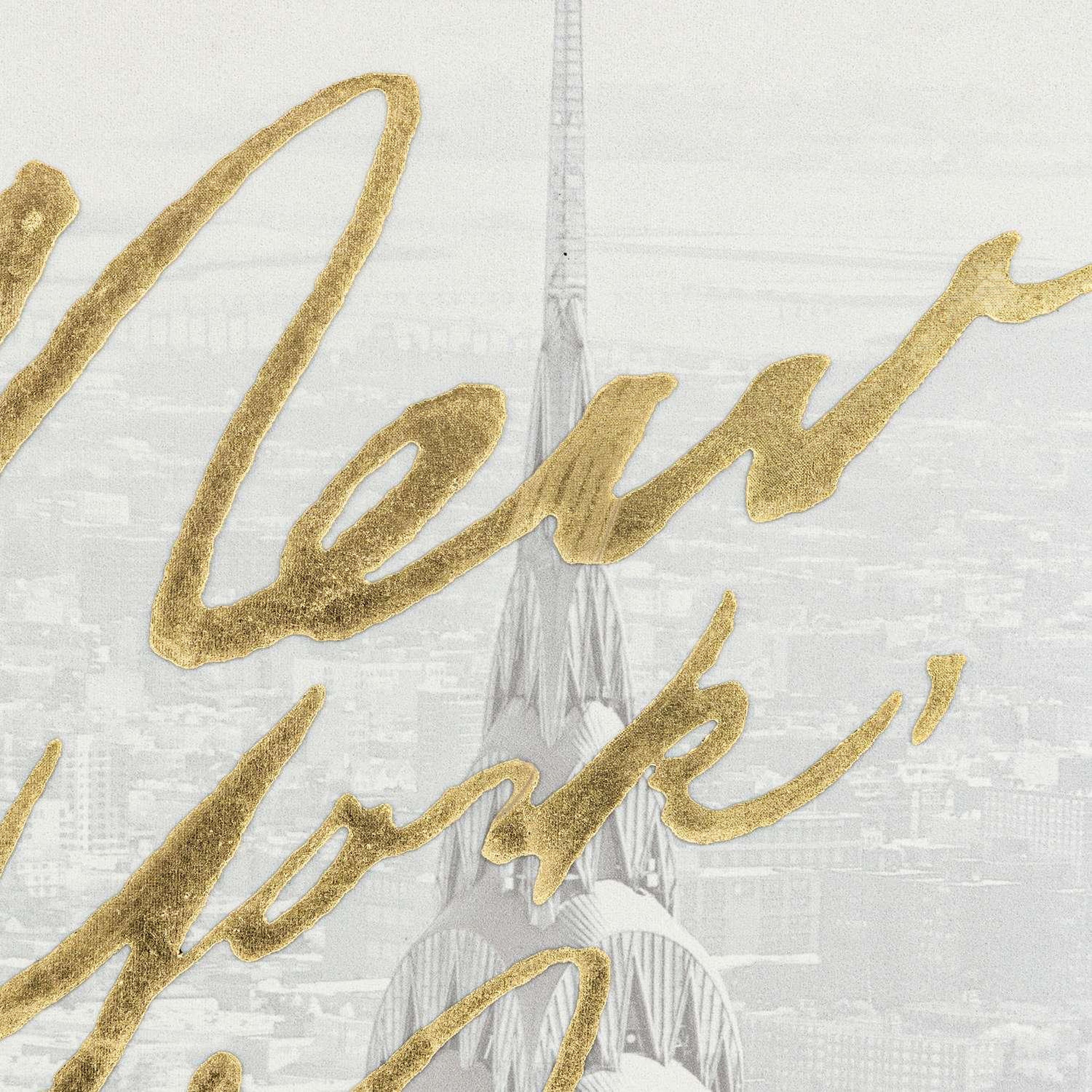 Voir la diapositive 3 : ATMOSPHERA Toile imprimée encadrée à effet alu new york - 50 x 70 cm - gris