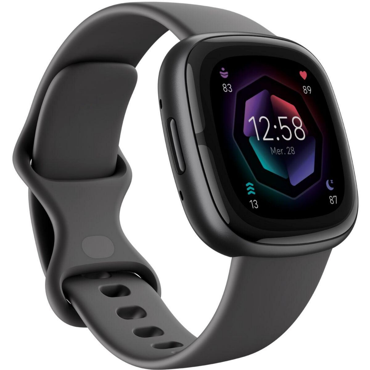 Fitbit Montre sant Sense 2 Aluminium Graphite et Gris ombre pas