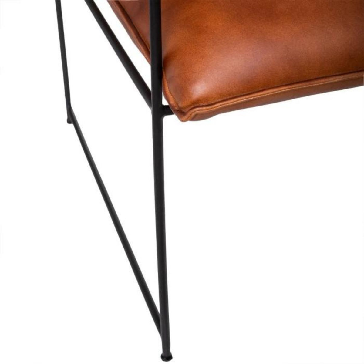 Paris Prix Fauteuil Cognac en Cuir  Kanat  84cm Marron