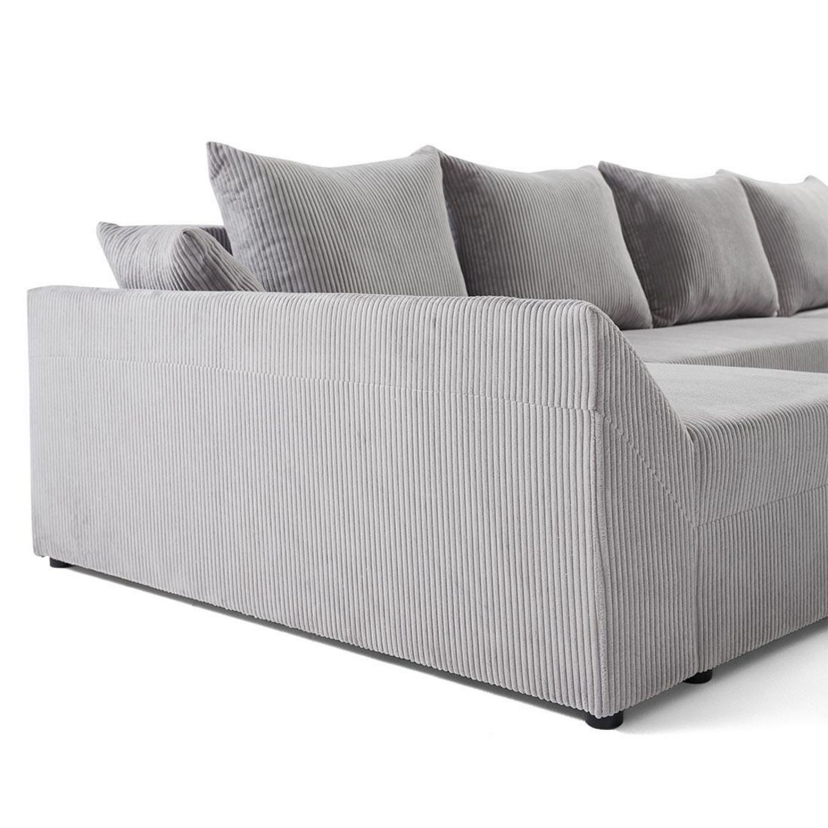 BEST MOBILIER Mike - canapé panoramique en u - 7 places - convertible avec coffre - en velours côtelé