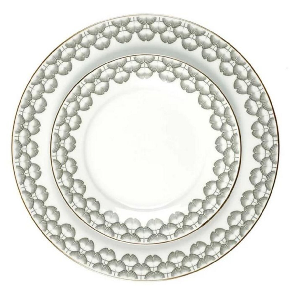 Paris Prix Service de Table 12 Pièces  Ginkolo  27cm Blanc