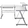 Voir la diapositive 2 : VIDAXL Bureau d'ordinateur d'angle Blanc 132x112x99 cm Bois ingenierie