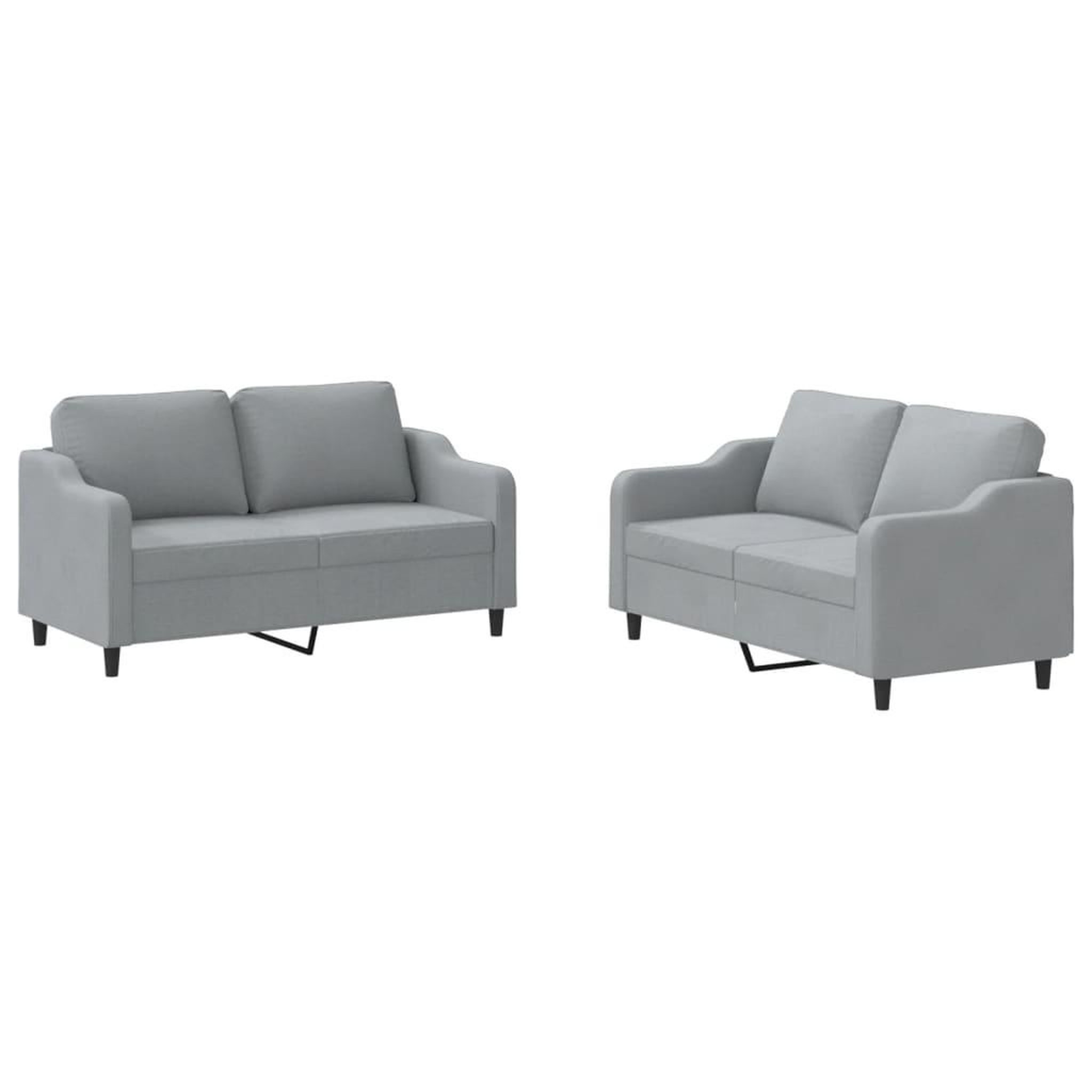 Voir la diapositive 2 : VIDAXL Ensemble de canapes 2 pcs avec coussins Gris clair Tissu