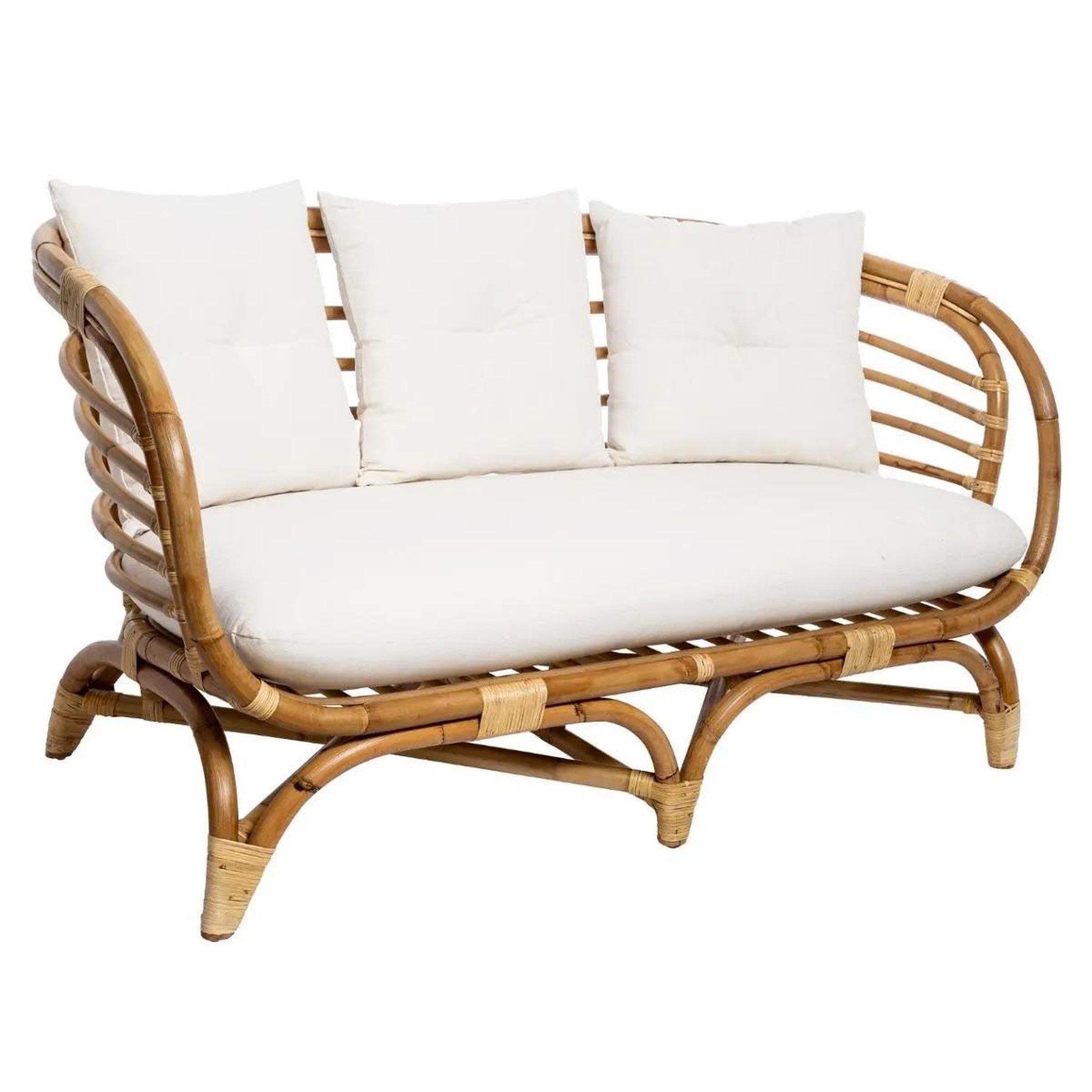 Voir la diapositive 3 : ATMOSPHERA Canapé 2 places en rotin  farah  143cm naturel