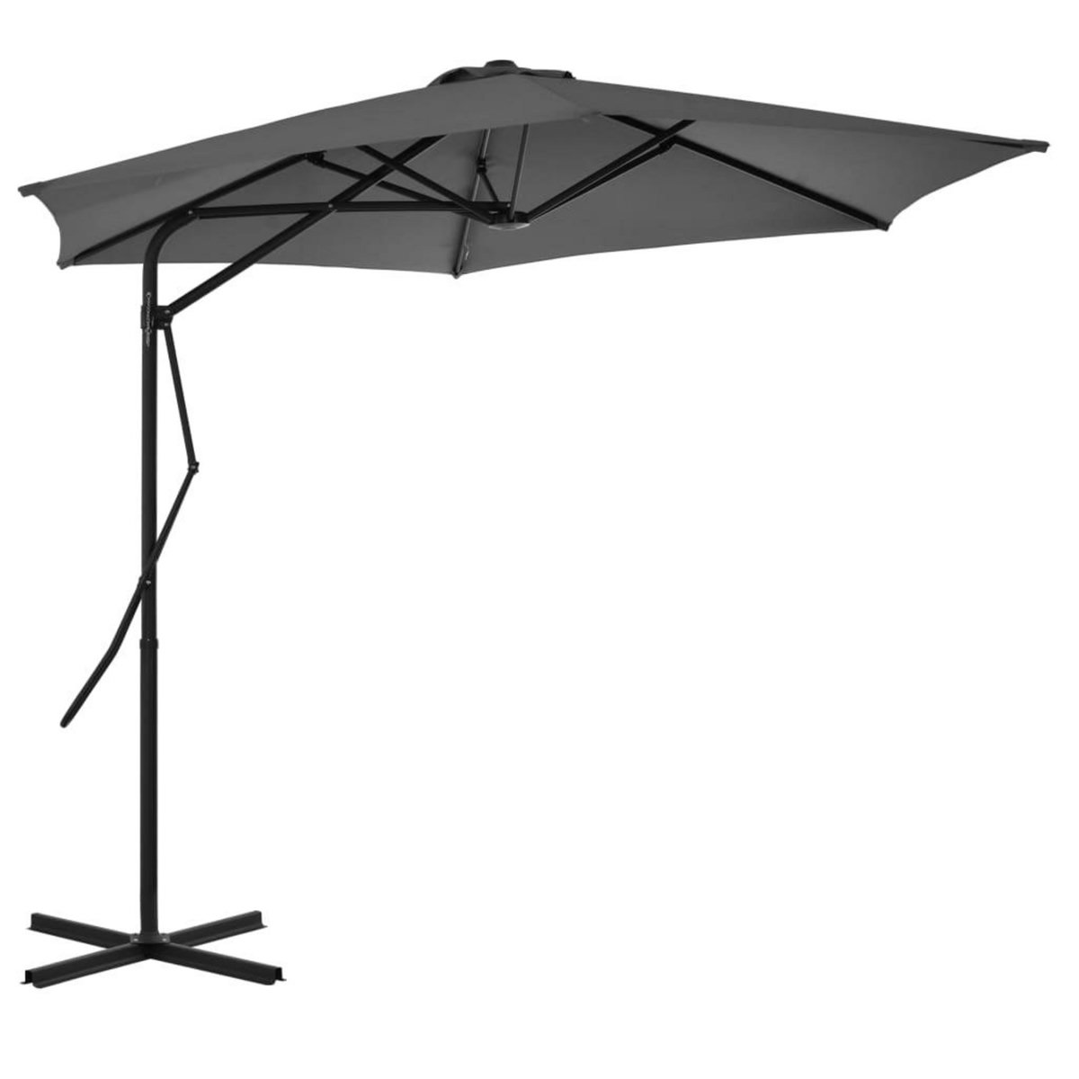 VIDAXL Parasol d'exterieur avec poteau en acier 300 cm Anthracite