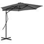 Voir la diapositive 2 : VIDAXL Parasol d'exterieur avec poteau en acier 300 cm Anthracite