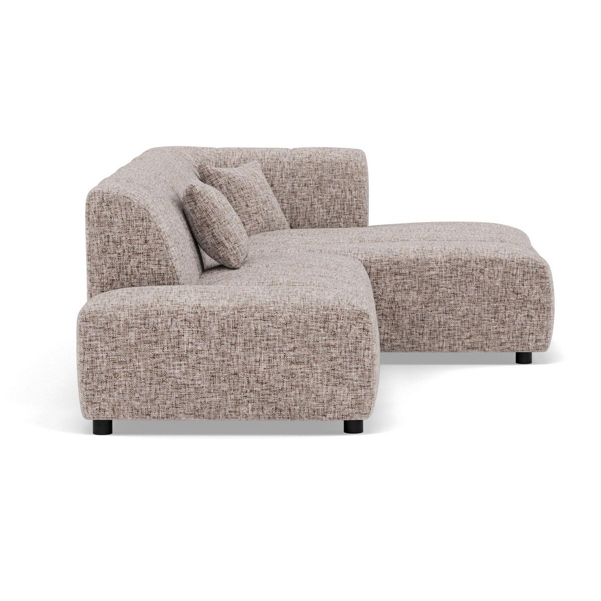 LISA DESIGN Curtis - canapé d'angle droit 4 places en tissu texturé