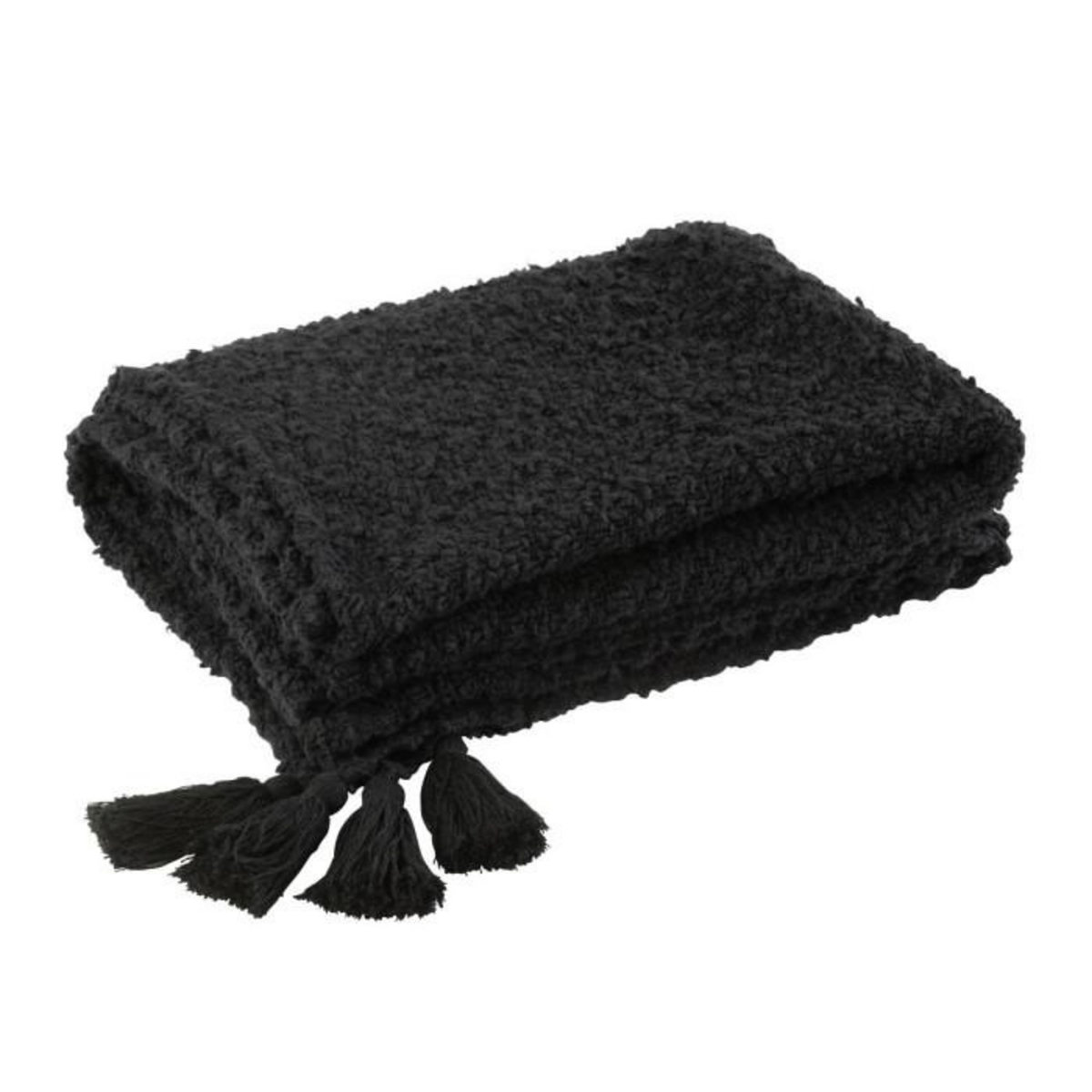 Paris Prix Plaid à Pompons  Marea  130x180cm Noir