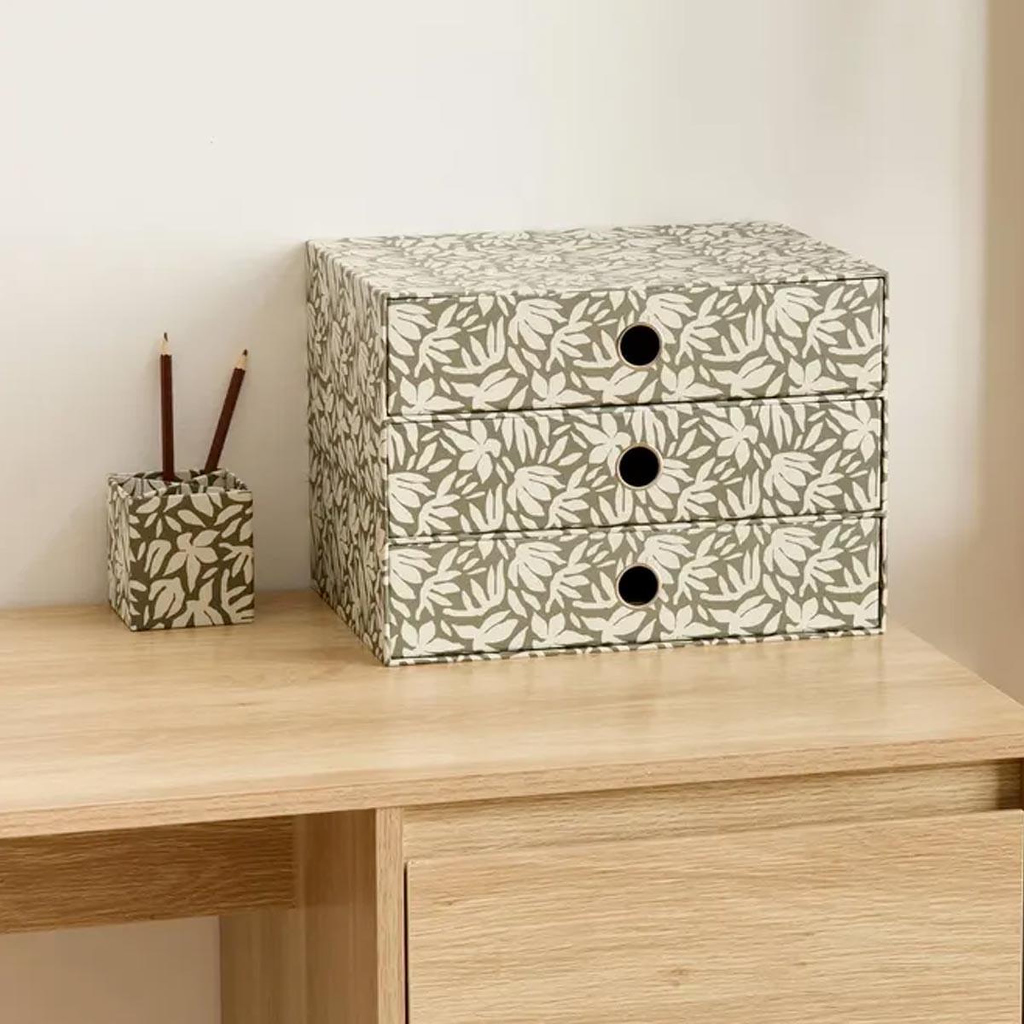 Voir la diapositive 2 : FIVE Rangement de bureau 3 tiroirs  floréa  32cm vert