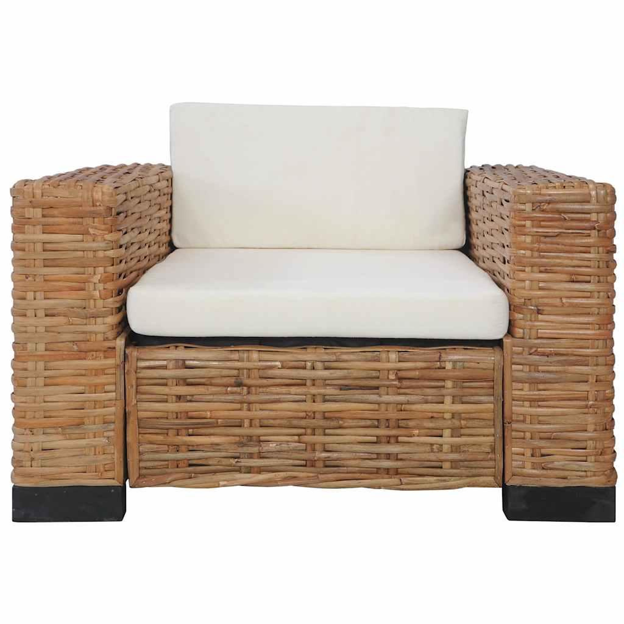 Voir la diapositive 2 : VIDAXL Fauteuil avec coussins Rotin naturel