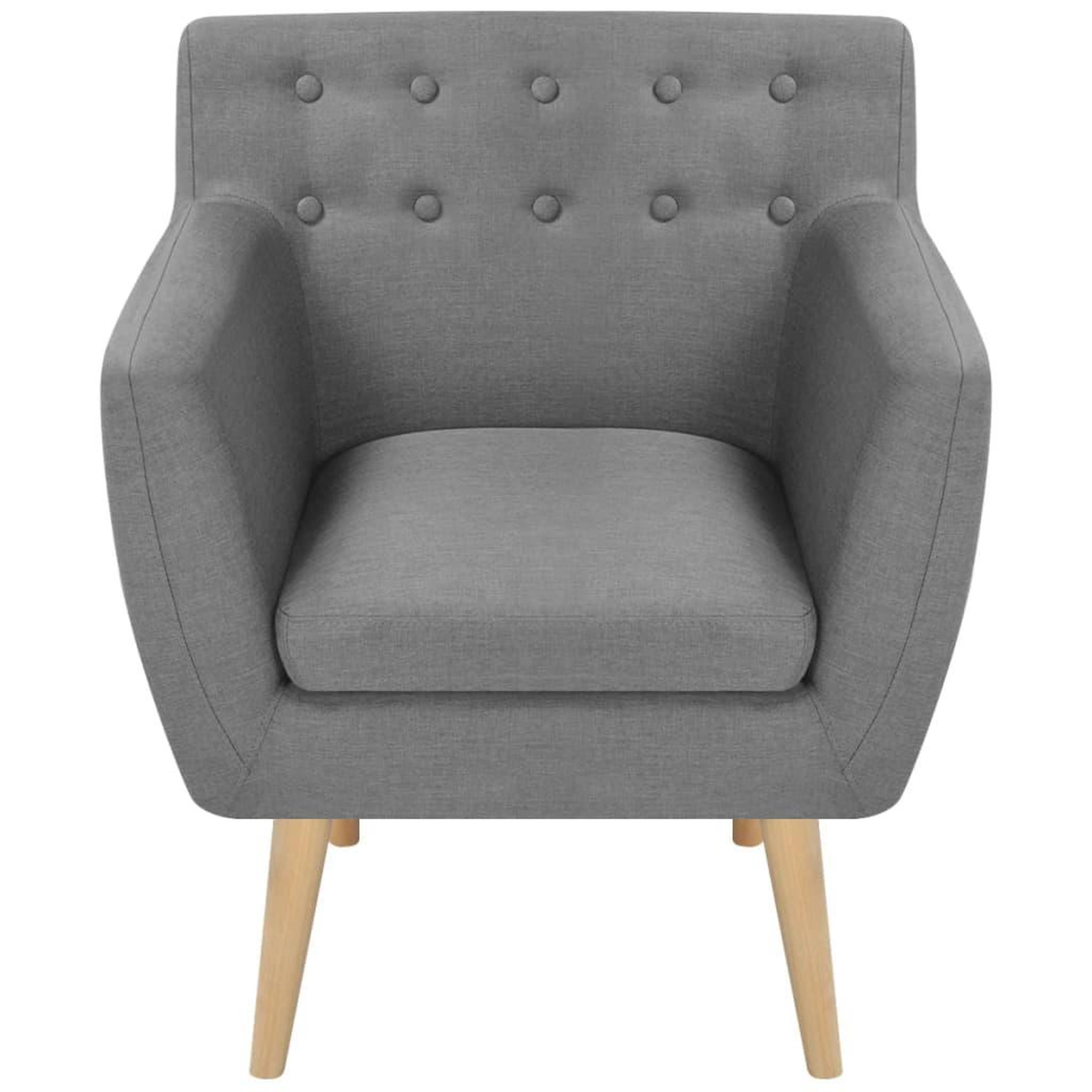 Voir la diapositive 2 : VIDAXL Fauteuil gris clair tissu