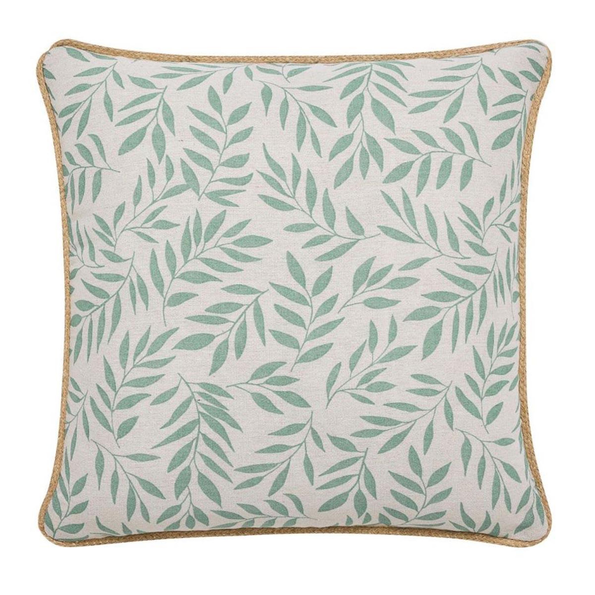 Douceur d'Intérieur Coussin déco imprimé  naya  45x45cm vert sauge