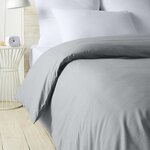 ACTUEL Housse de couette unie en percale de coton . Coloris disponibles : Vert, Gris