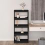 Voir la diapositive 3 : VIDAXL Bibliotheque/Separateur de piece Noir 60x30x135,5 cm Pin massif