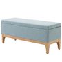 Voir la diapositive 1 : HOMCOM HOMCOM Banquette coffre de rangement 2 en 1 style scandinave dim. 110L x 39l x 45H cm tissu vert d'eau