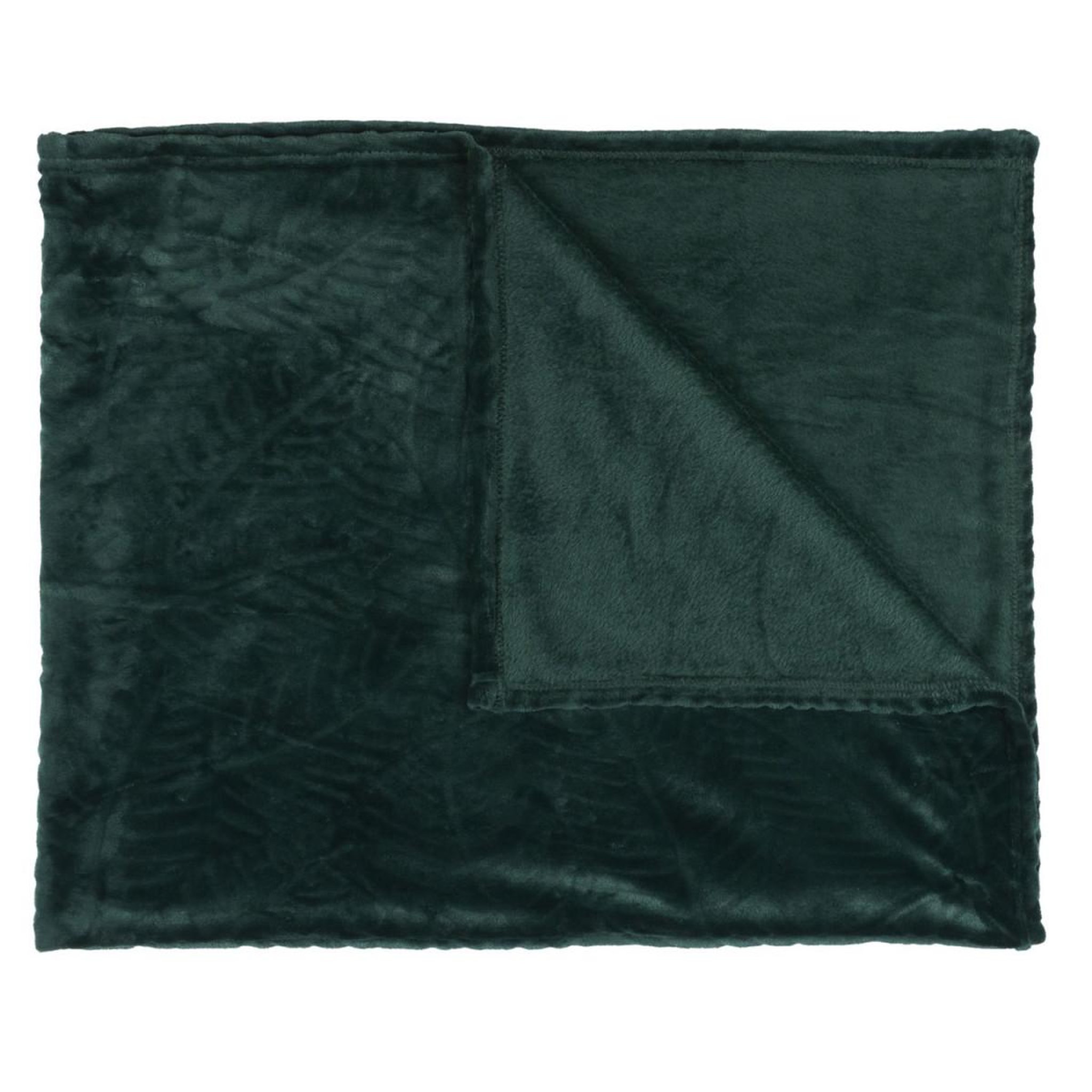 Voir la diapositive 2 : The Home Deco Factory Plaid flanelle embosse  roméo  120x150cm vert sapin