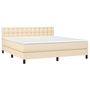 Voir la diapositive 3 : VIDAXL Sommier a lattes de lit avec matelas LED Creme 180x200 cm Tissu