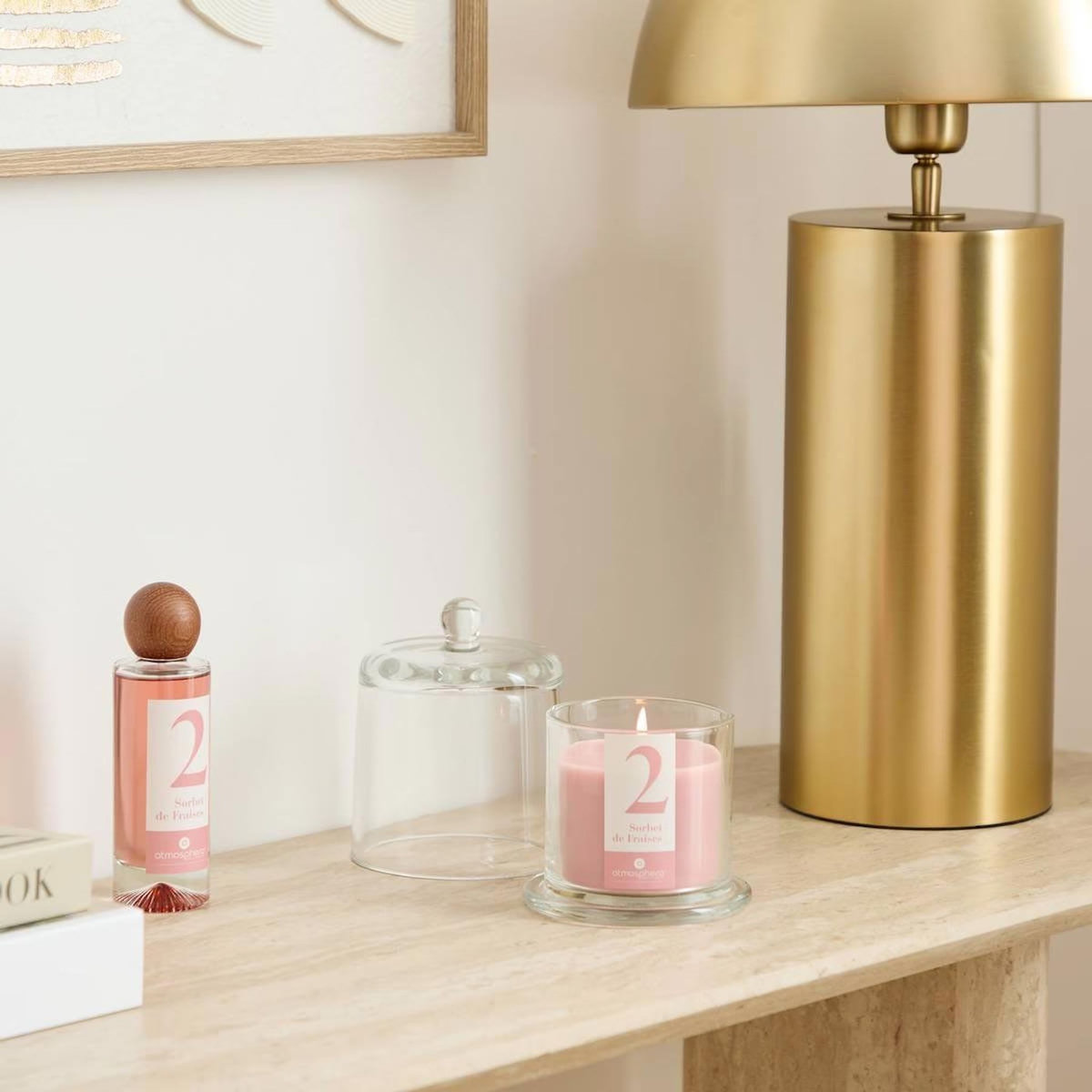 ATMOSPHERA Bougie Parfumée Cloche  Numia  240g Sorbet de Fraises