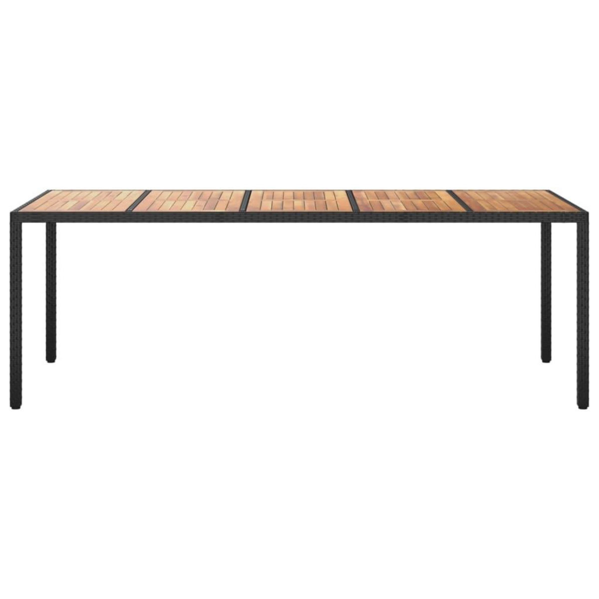 VIDAXL Table de jardin Noir 250x100x75 cm Resine tressee