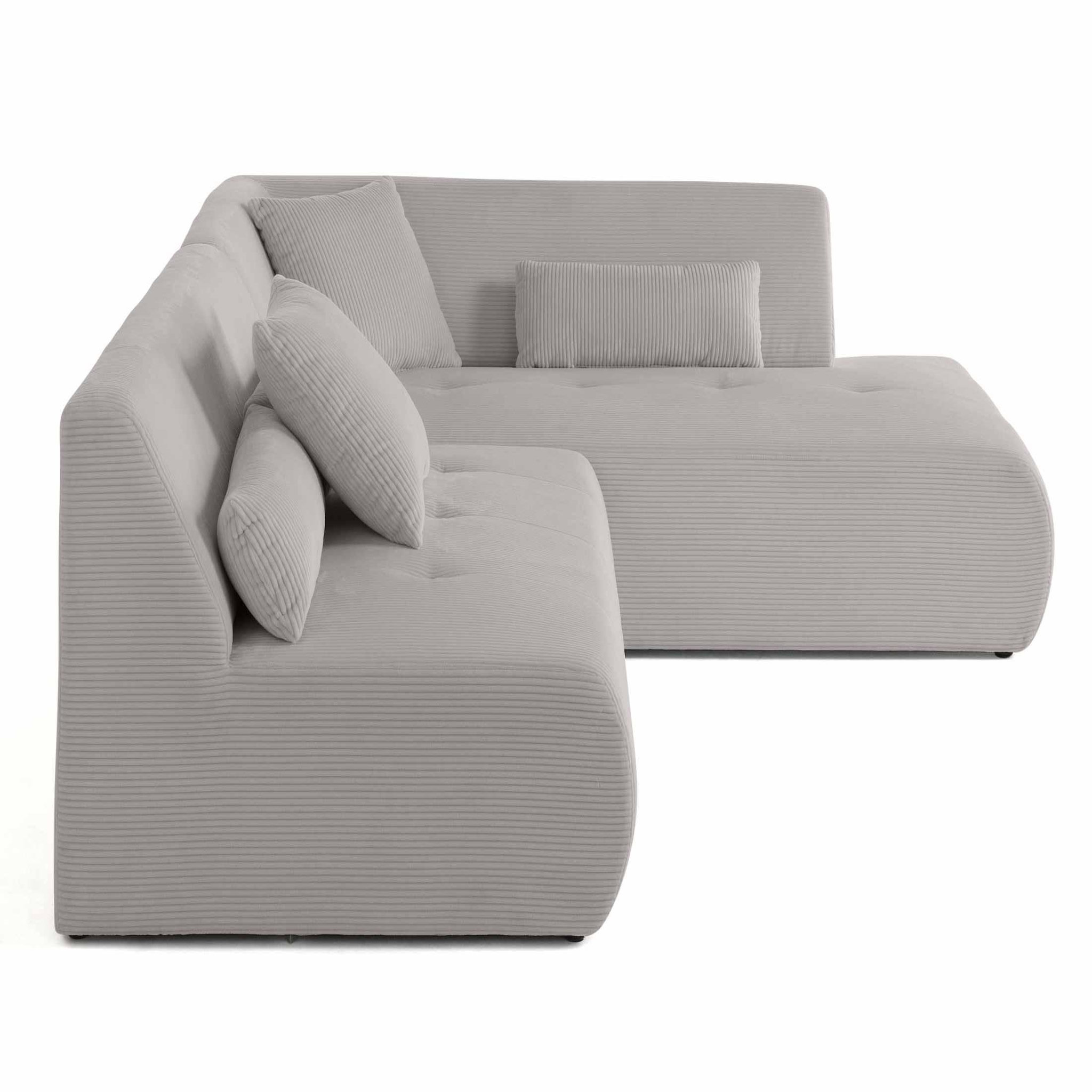 Voir la diapositive 3 : LISA DESIGN Onyx - canapé modulable d'angle droit - 5 places - en velours côtelé