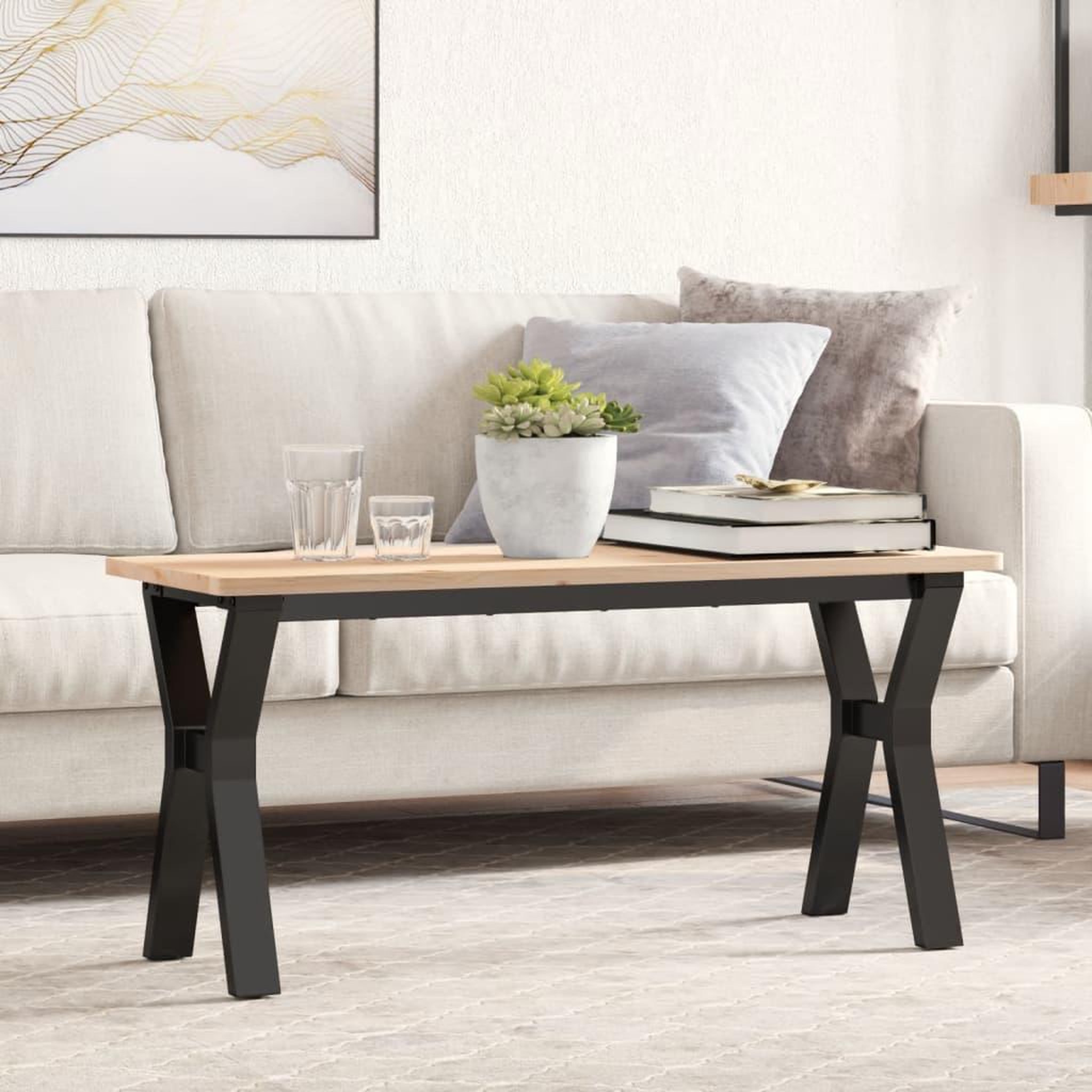 VIDAXL Pieds de table basse cadre en Y 90x30x43 cm acier