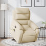 Voir la diapositive 1 : VIDAXL Fauteuil inclinable de massage Creme Tissu