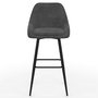 Voir la diapositive 3 : ID MARKET Lot de 4 tabourets de bar THALYA en velours gris foncé avec demi-accoudoirs