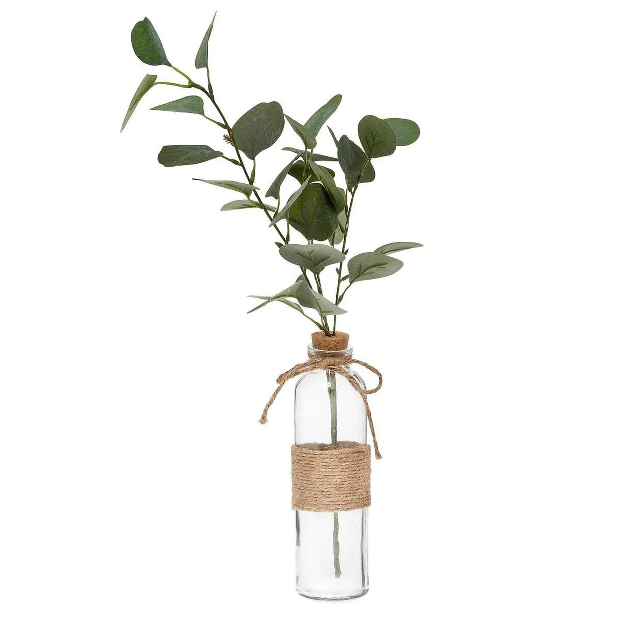 ATMOSPHERA Vase & eucalyptus  corde  45cm vert