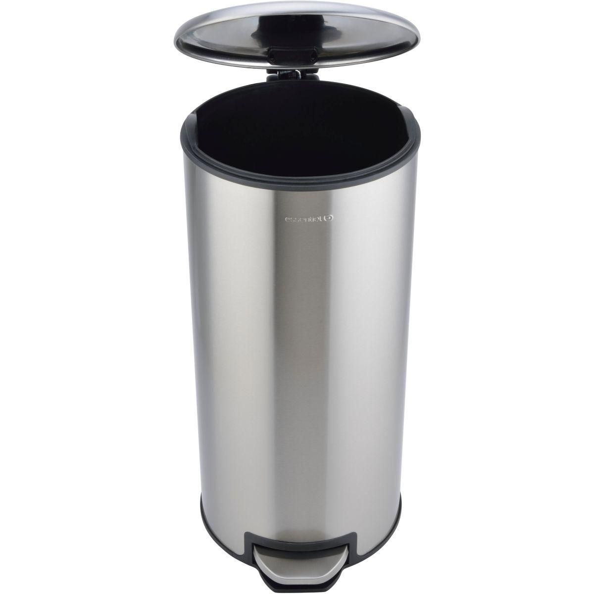 ESSENTIEL B Poubelle manuelle ronde 30L inox à pédale