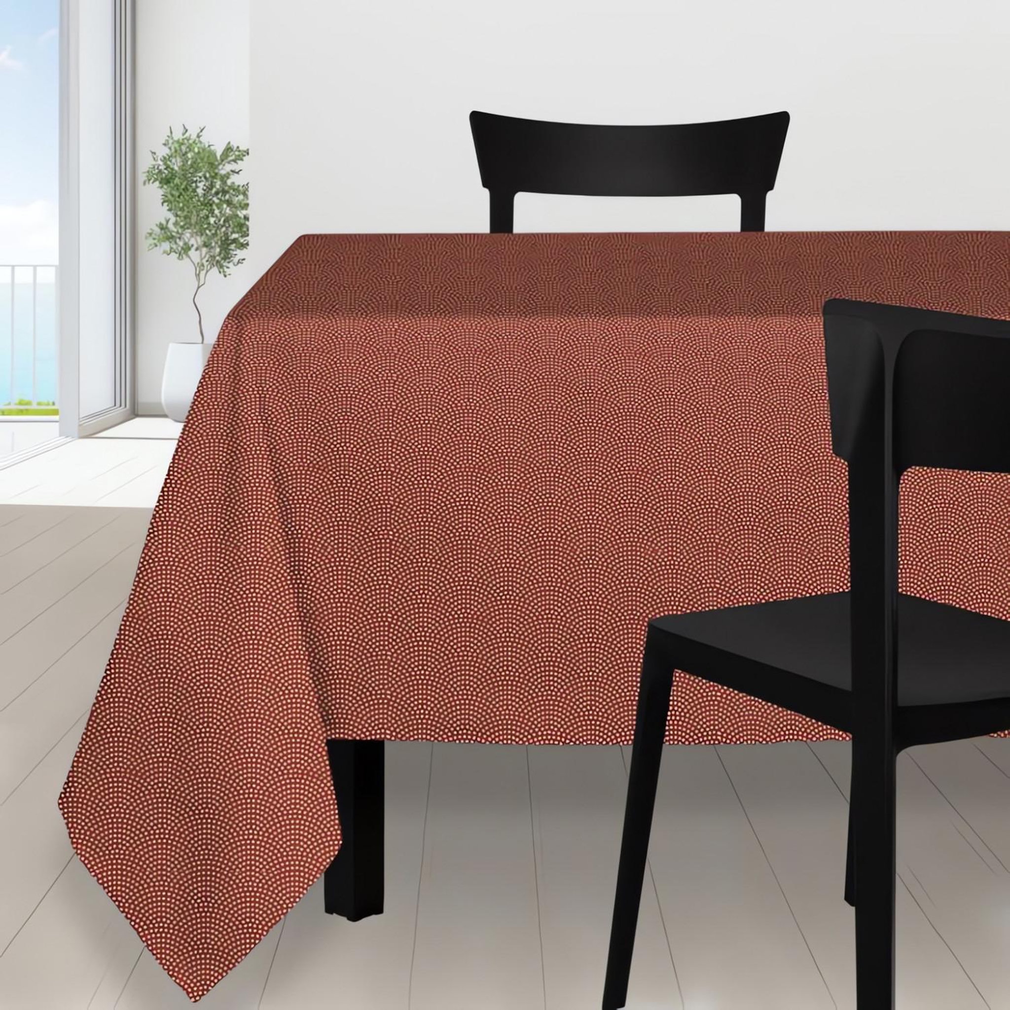 SOLEIL D'OCRE Nappe anti-tâches PAON blanc, par Soleil d'Ocre