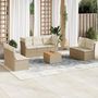 Voir la diapositive 1 : VIDAXL Salon de jardin avec coussins 8 pcs beige resine tressee